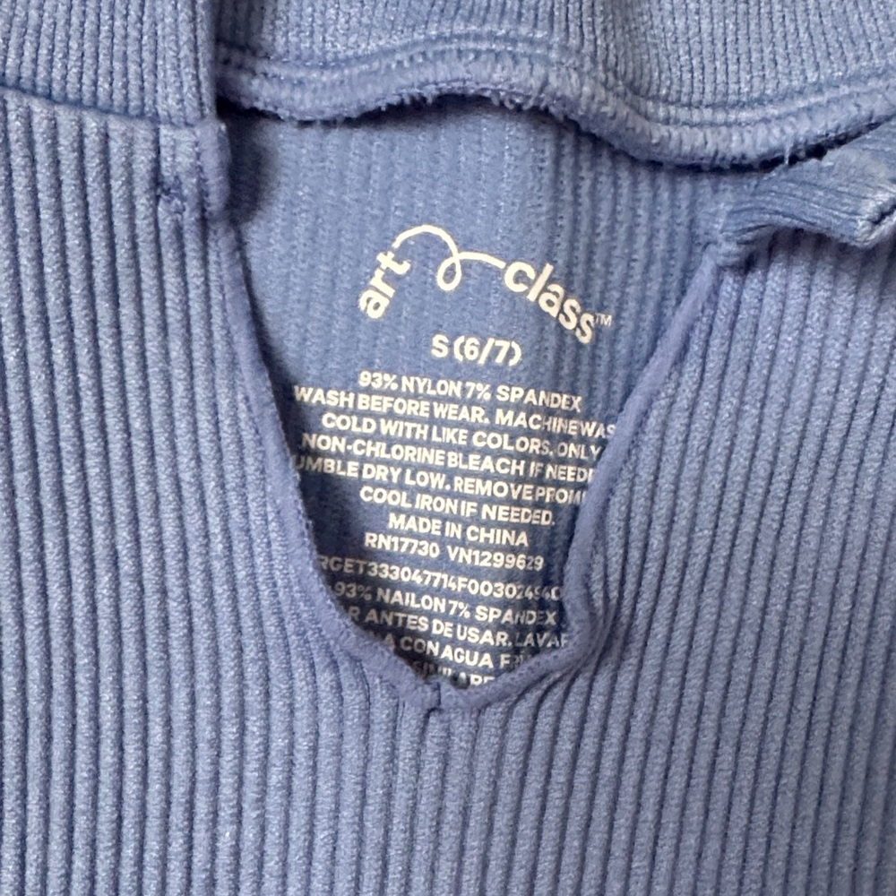 Art Class Blue Ribbed Top - Picture 2 of 2